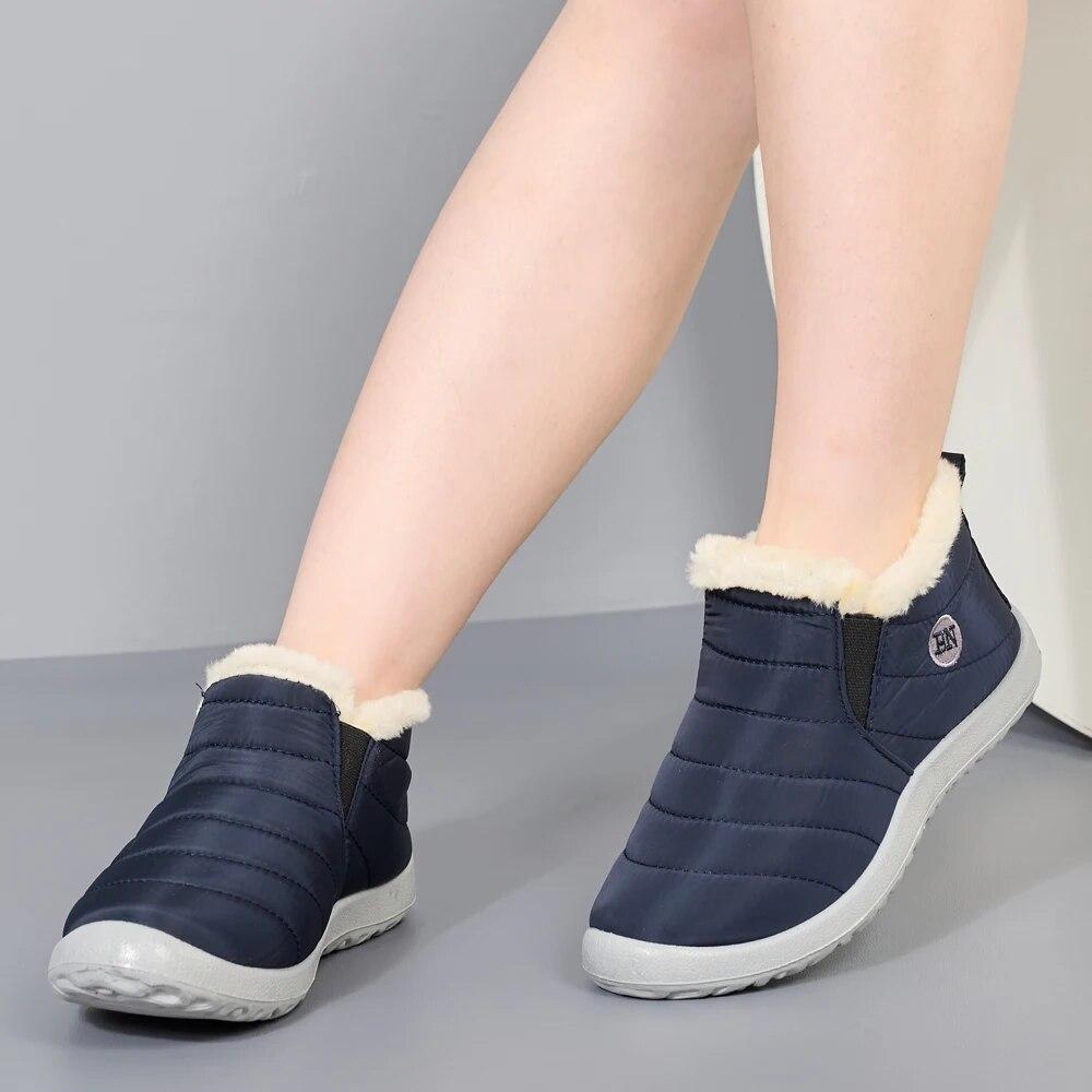 Winter Women Boots Waterproof Snow Boots Causal Ankel Boots Plus Size Women Warm Fur Cotton Plush Shoes