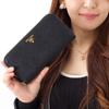 Prada Saffiano Leather Long Wallet Women Wallets Black 1ML506-QWA-F0002