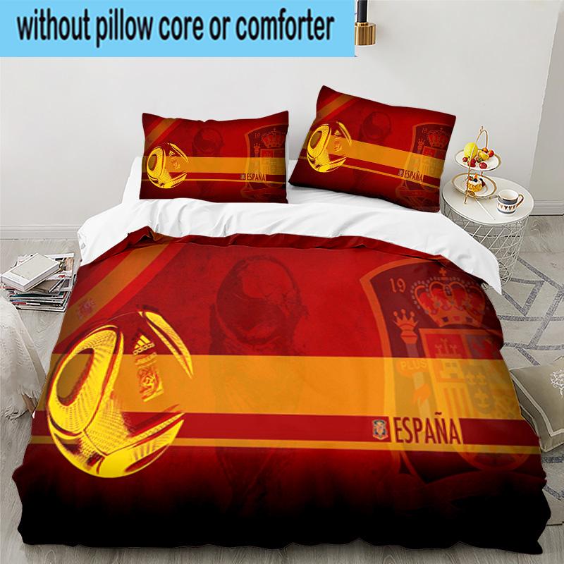 Spain Flag Map Art 3PCS Bedding set,Ideal for1pc Duvet Cover And 2pcs Pillowcases Perfect for Christmas gift,Ideal for Bedroom, Dormitory
