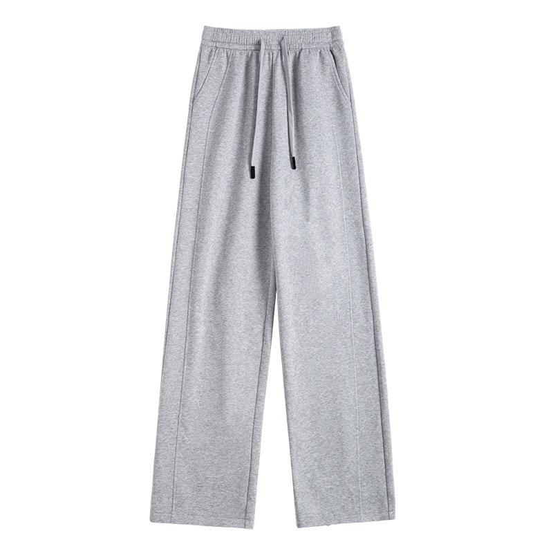 Black Sweatpants for Girls In Junior High School, New Autumn Wide-leg Pants, Loose High-waisted and Thin Casual Banana Sweatpants