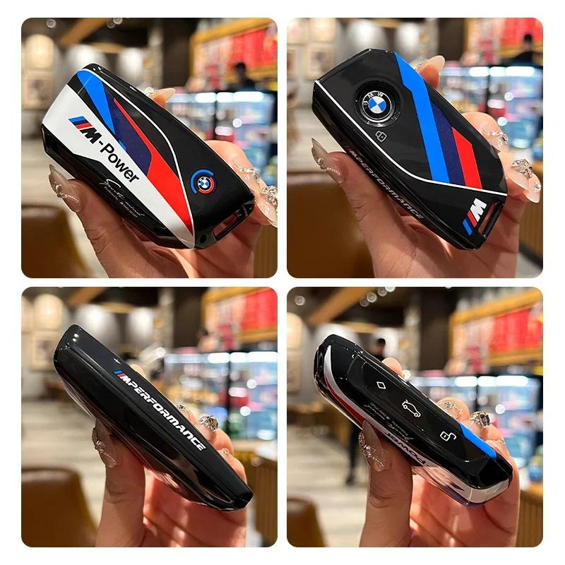 Plastic Car Key Case Cover Keychian Accessories for 2023 BMW Energy Ix XM I7 X7 7 Series Smart Remote Key Protect Shell EV2