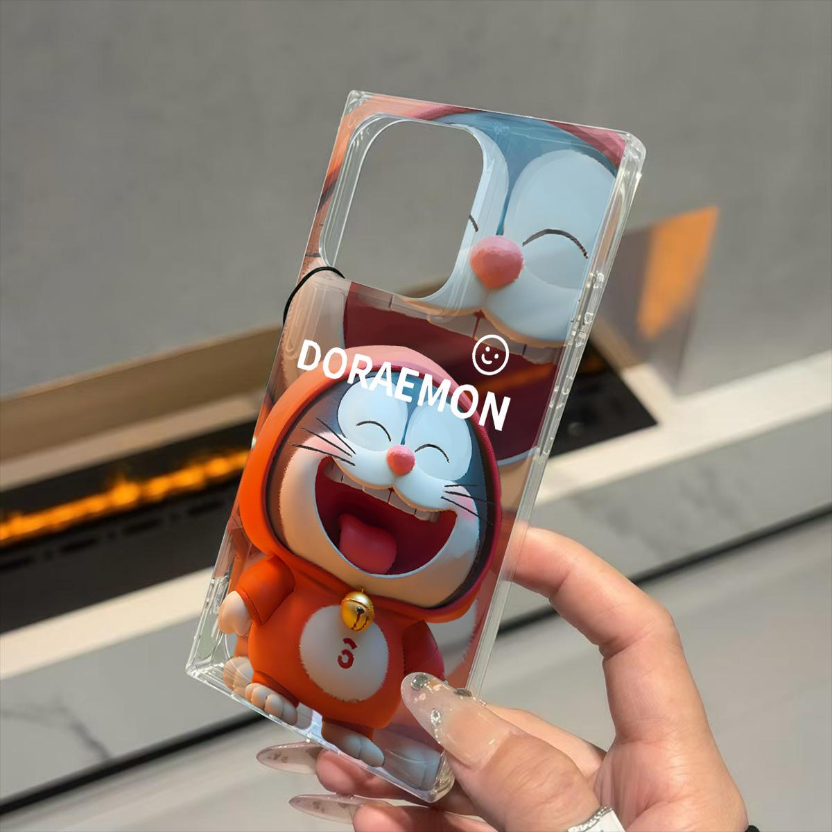 

Прозрачный квадратный чехол-бампер для iPhone 15 Plus 12 13 11 16 ProMax 14 Pro Max, защита от окисления, рисунок смеющегося голубого кота iphone 11 ProMax