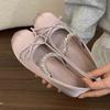 Inner Height Increase Small Satin Single Shoes Women's 2025 New Spring and Autumn French Retro Ballet Style Thick-soled Mary Jane Shoes