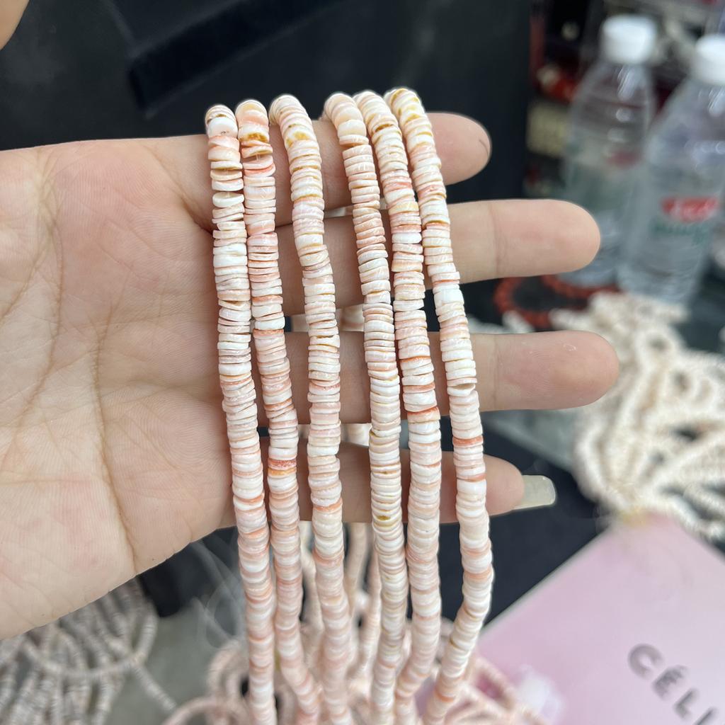 Natural Shell Heishi Spacer Beads 6mm - Smooth Polished Boho Beach Supplies for DIY Necklace & Bracelet Jewelry Making, Needlework 38cm Strand