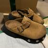 New Thick-soled Retro Half-slipper Women's Shoes with One-foot Cover-up