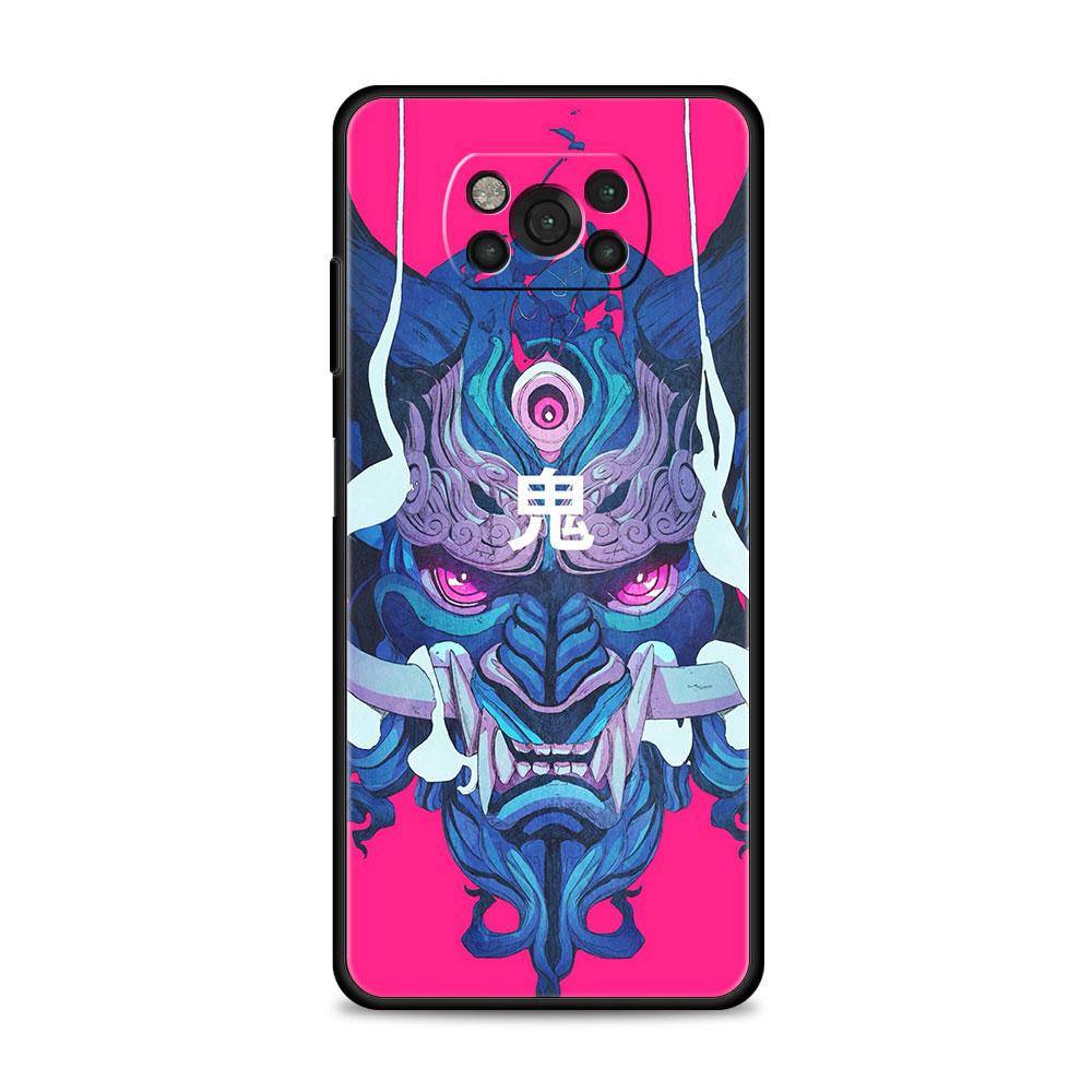 Cover For Xiaomi Poco X3 X4 NFC M3 M4 Pro 5G Mi 11 lite 11T 9T 12 10T 11E Note10 Phone Case Japan Samurai Oni Mask