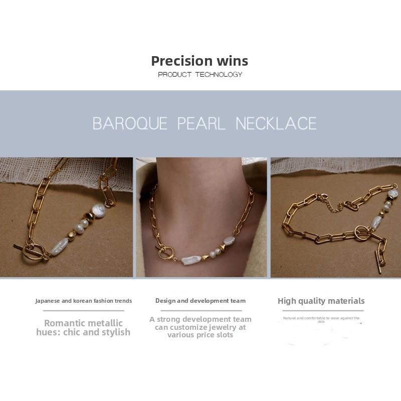 Baroque irregular freshwater pearl necklace - vintage new autumn/winter fashion sweater accessory
