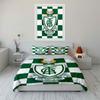 Green Checkered Shield Design Bedding Duvet Cover Set Duvet Cover Pillowcases  (1 * Duvet Cover 2 * Pillowcases, Without Duvet Insert)