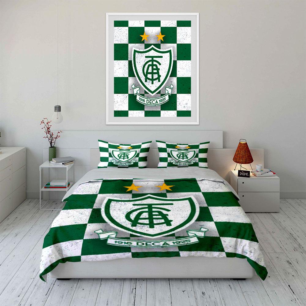 Green Checkered Shield Design Bedding Duvet Cover Set Duvet Cover Pillowcases (1 * Duvet Cover 2 * Pillowcases, Without Duvet Insert)