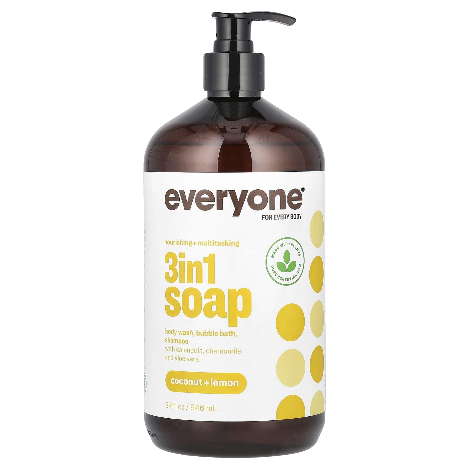 

Everyone 3-in-1 Soap All-in-One Shampoo (Body Wash, Bubble Bath, Shampoo) Coconut & Lemon 946ml [Product]