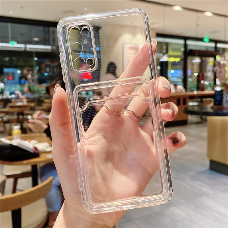 

Card Bag Clear Phone Case For Samsung S23 S22 S21 FE S20 Plus Note 20 Ultra 10 Pro S10 Lite S9 M51 M31S M30S M21 M11 Soft Cover For M30S or M21