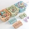 30Pcs Plastic Clothes Pegs Laundry Clothespin Clothes Pins Storage Organizer Quilt Towel Clips Spring With Basket Cabides Hanger