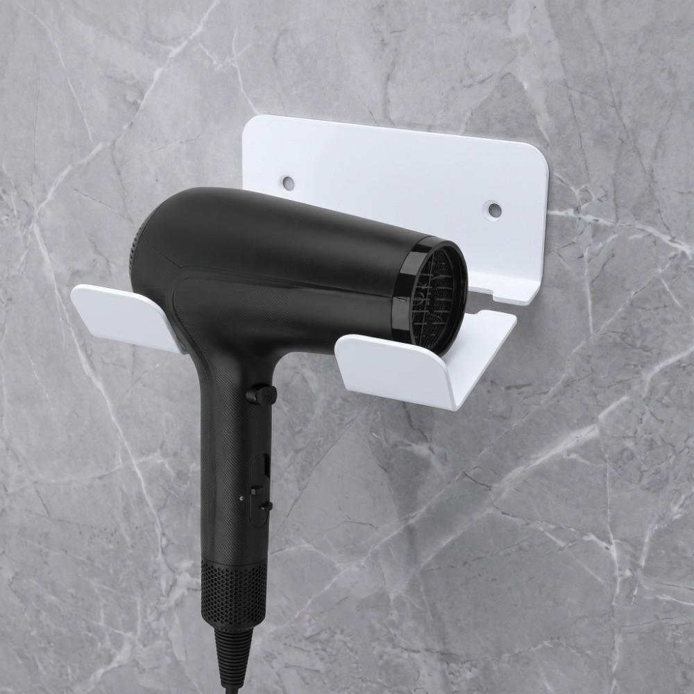 Wall Mount Hair Dryer Holder Carbon Steel Blow Dryer Rack Hair Dryer Rack Washroom