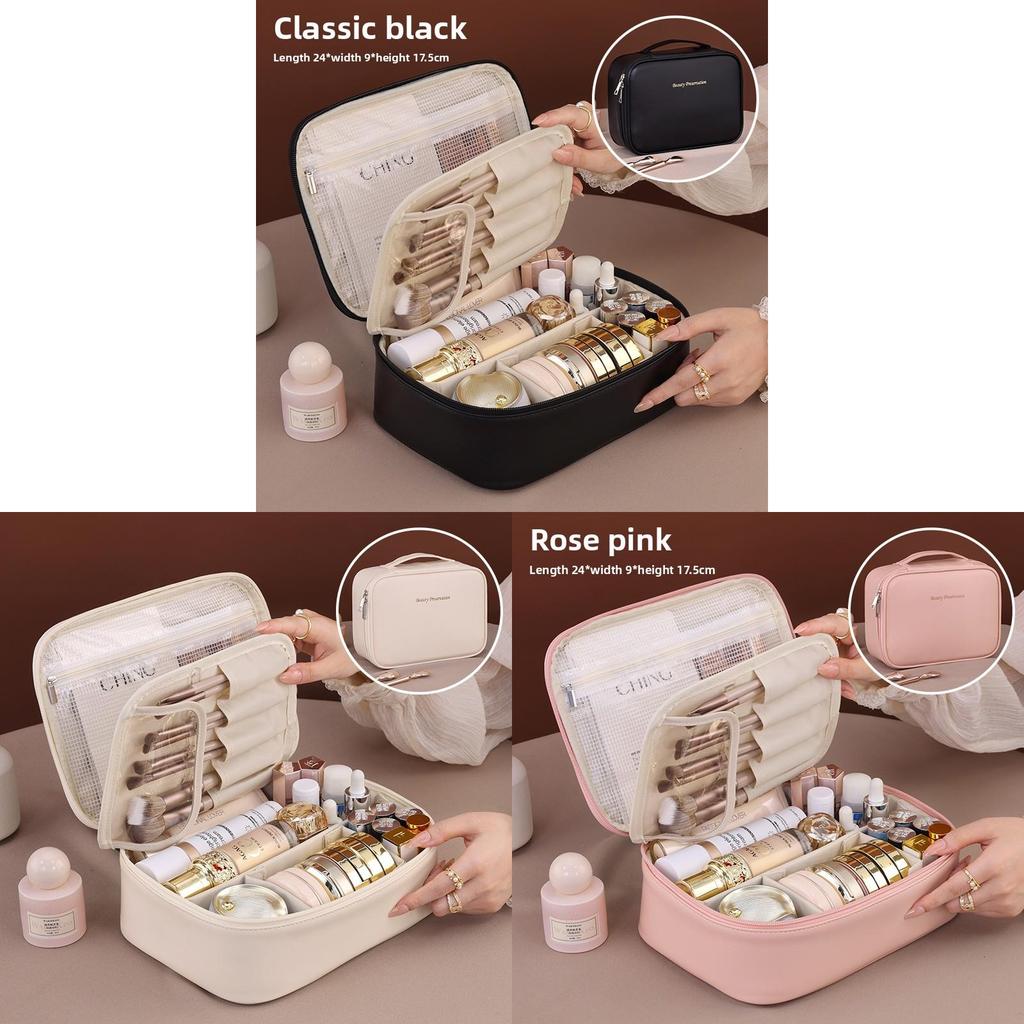 Portable Large Capacity Makeup Storage Bag With Waterproof Material For Daily Use And Travel