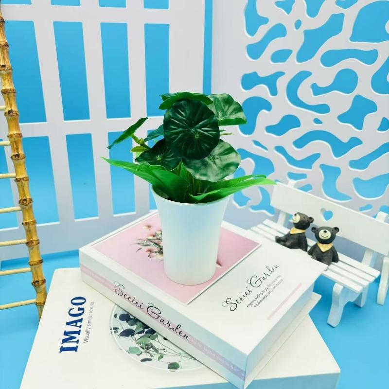 Artificial Green Plant Bonsai Plastic Plants Home Indoor Living Room Coffee Table Green Leaf Potted Plants Balcony