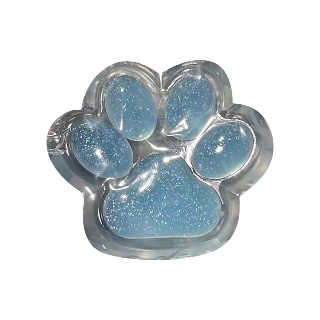 Squishy Cat Paw Squeeze Toys Ice Through Sparkling Powder Kawaii Stress Anxiety Relief Soft Sensory Toys For Adults Kids Teens