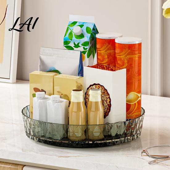 Plastic Spice Organizer 360 Degree Rotating Rack Lazy Susan Turntable Countertop for Cabinet Pantry Seasoning Bottle Holder Kitchen Storage Rack