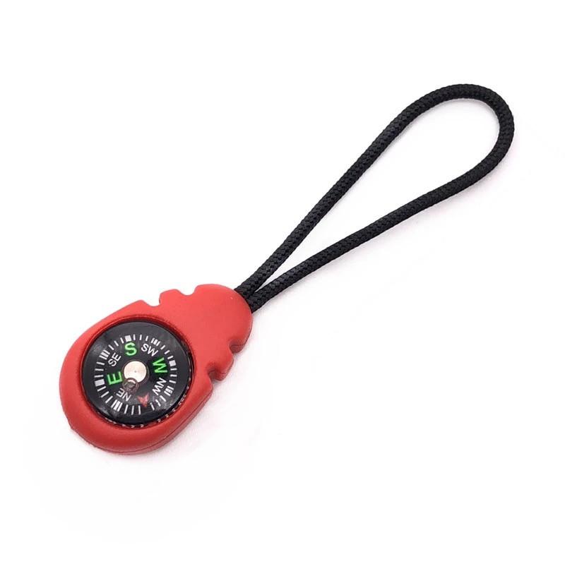 

Outdoor Camping Hiking Compass Zipper Pull Tail Cord Functional Tactical Backpack Zip Puller Anti-lost Tail Pendant Accessories красный
