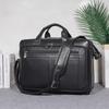 Men's High-End Genuine Leather Briefcase, 17-Inch Cowhide Business Bag