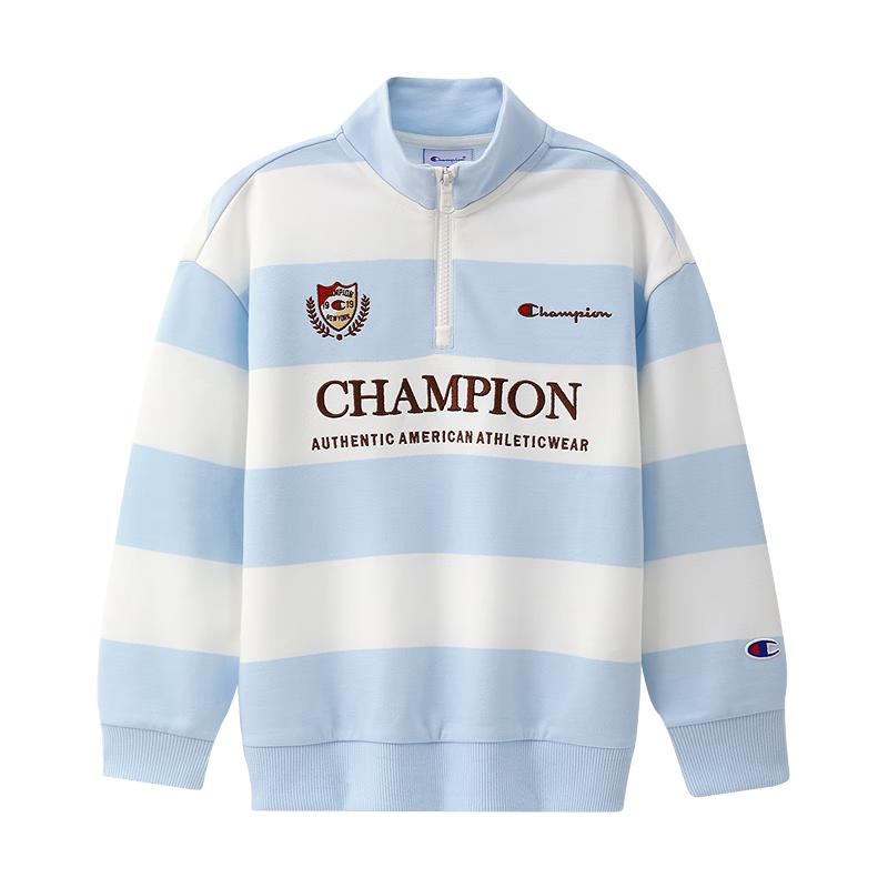 Champion Unisex Kids' Striped Half-Zip Sweatshirt