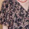 Maxza Floral Balloon SleeVe V Neck Long Dress Ze07qp001nh