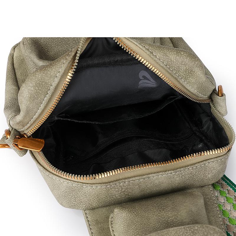 PU Umhängetasche Damen Retro Einfarbig Rucksack Pendler Brusttasche