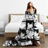 Japan Anime Collage Flannel Blanket Manga Hat Super Soft Throw Blanket for Living Room Picnic Cute Bedspread Sofa Bed Cover