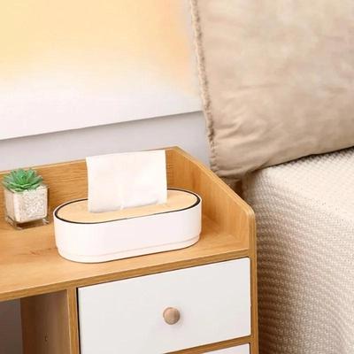 Taschentuchbox mit Bambusdeckel, Serviettenhalter, Aufbewahrungsboxen für Zuhause, Spender, Büro-Organizer für Toilette, Badezimmer, Schlafzimmer