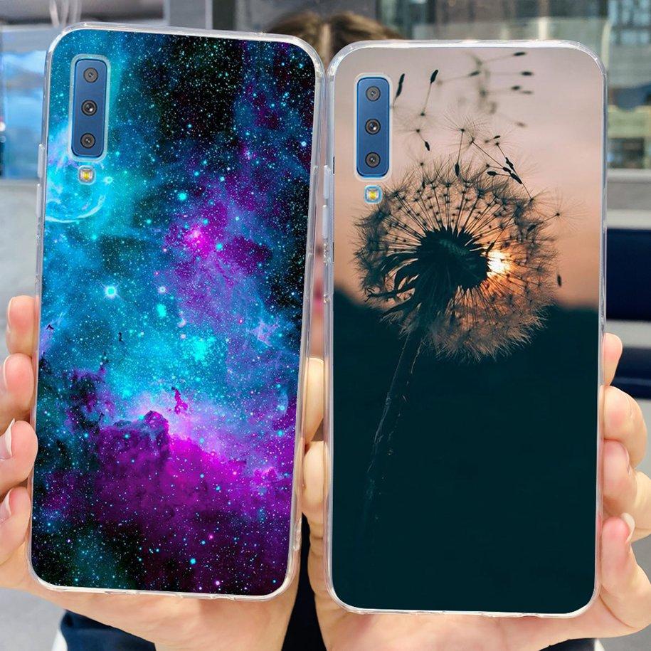 For Cover Samsung Galaxy A7 2018 Case New Fashion Flower Bumper Soft Silicone Phone Case For Samsung A7 2018 A750 SM-A750F Coque