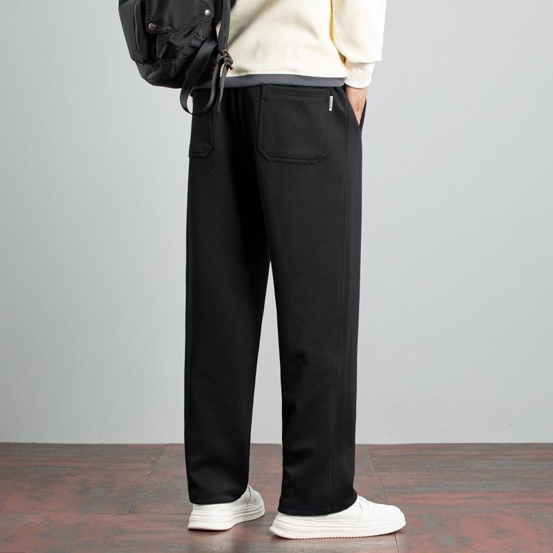 Herren Waffel-Sweathose - Herbst/Winter Locker sitzende Fleecehose, Weitbeinig, Geradschnitt, Hochwertige, trendige Freizeit-Sportbekleidung.