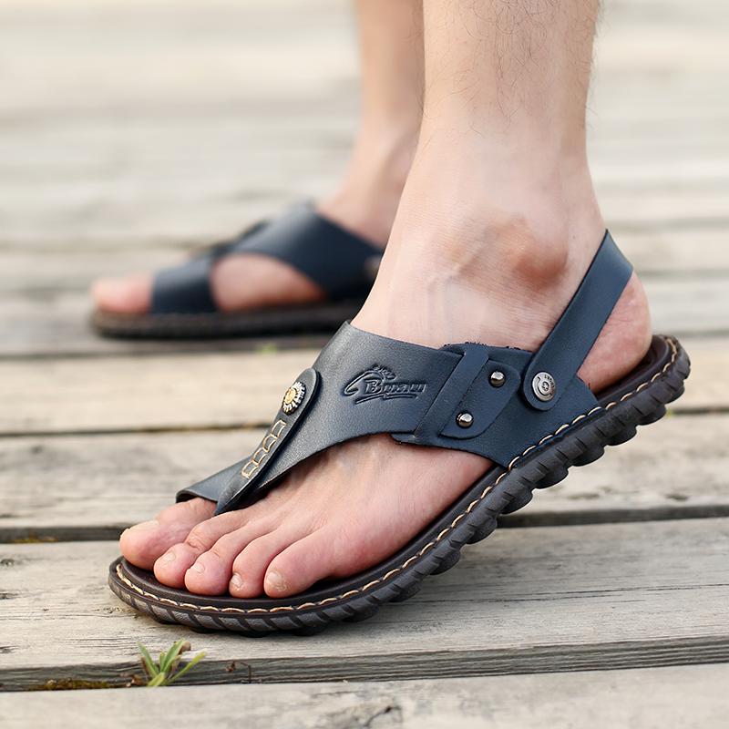Fashion Men's Sandals Wholesale Summer Soft soled Anti slip Beach Shoes Men's Large New flip-flops Casual Outwear Sandals