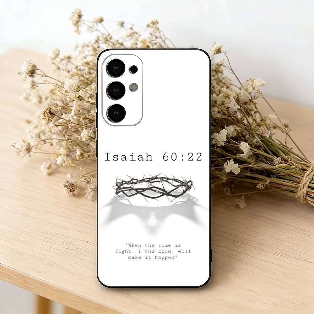 

Jesus Bible Verse Christian Phone Case For Samsung S25,S24,S21,S22,S23,S30,Ultra,S20,Plus,Fe,Lite,Note,10,Black Cover Samsung S24