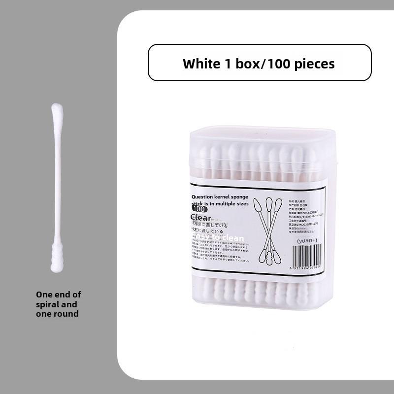 Black Cotton Swab Japanese Ear Pick - Disposable Double-Headed for Blackhead Cleaning