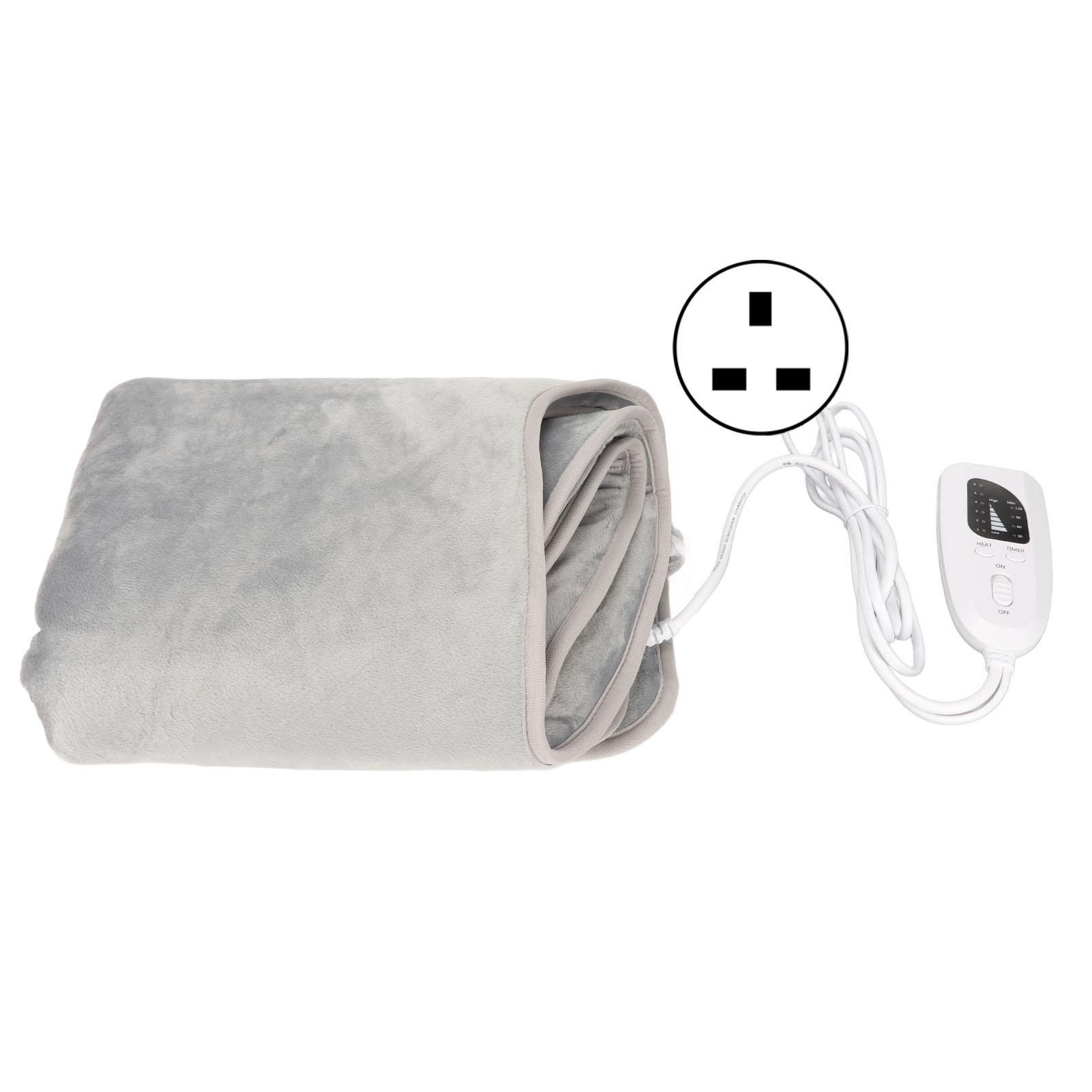 

Электрогрелка плюшевая мягкая 6 передач регулируемая электрическая грелка для шеи обертывание для ног плеч серебро UK Plug