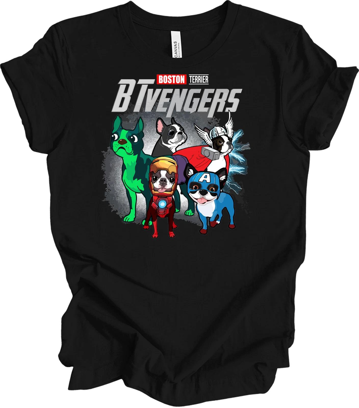 

Marvel Avengers Btvengers Boston Terrier Dog Superhero Team Graphic T shirt 2XL
