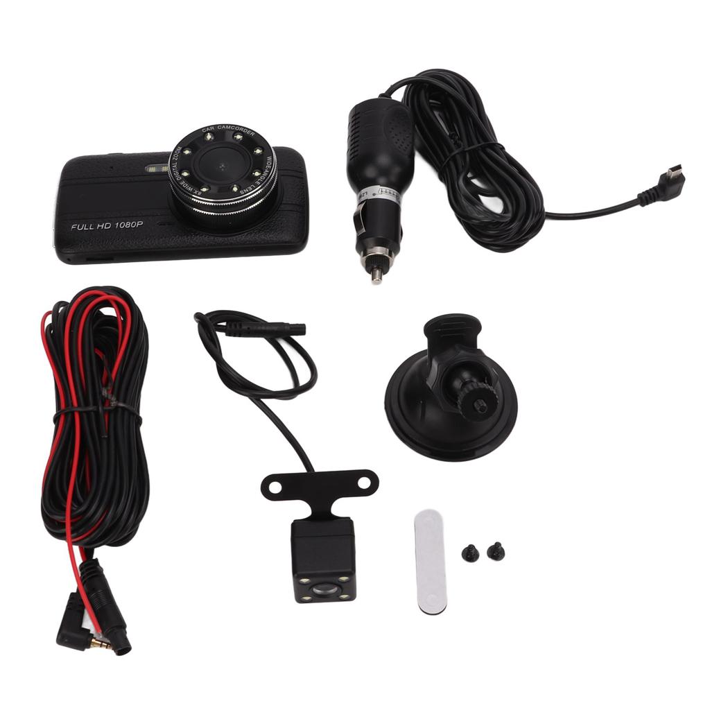 4 Inches 1080P 170 Degree Wide Angle Car DVR Front Rear Dual Lens Dash Camera Auto Vehicle Video