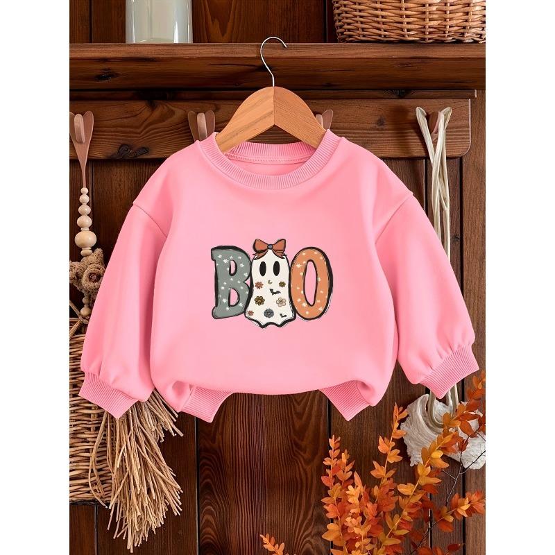 European Size Spring And Autumn Baby Girl Comfortable Easy Printed Pattern Versatile Round Neck Hoodie