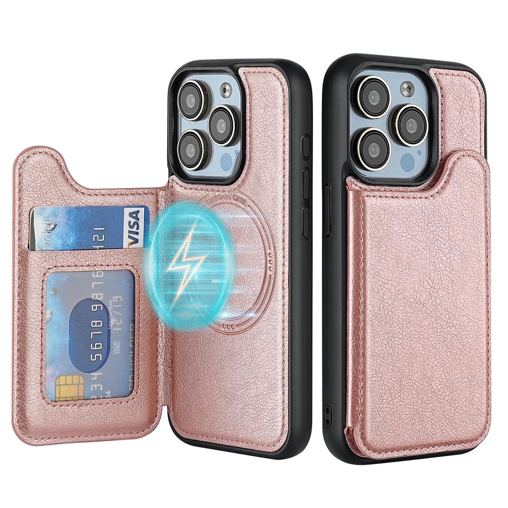 Magnetische Kartensteckplatz Geldbörse Lederhülle Für iPhone 16 Pro Max 15 Plus 14 13 12 16E Für Magsafe Kabelloses Laden Schlanke Tasche Hülle