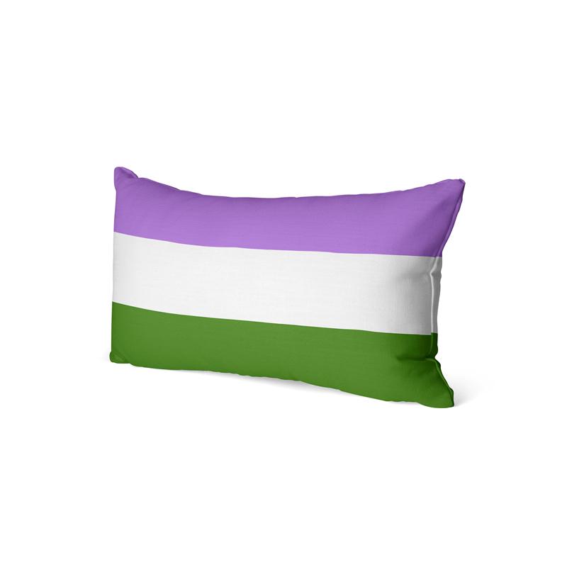 Aertemisi 20'' x 12'' Genderqueer Pride Flag Rainbow LGBT Rectangular Throw Pillow Cushion Covers Cases Pillowcases 50cm x 30cm