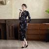 Black velvet new Chinese long-sleeved autumn cheongsam medium-sleeved improved young 1011 new women's high-end spring and autumn