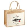 Beach Bag - PLANETEE - Bazaar of a Beloved Prosecutor (jute with Pocket) - Printed Cotton France - 43x33 Cm - Strong Handles
