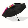 1pc Powerpuff Girls Automatic Opening Umbrella - Portable 3-Fold Design, 8-Rib Outdoor Umbrella, Ideal Gift for Fans, Travelers, Daily Use, Perfe