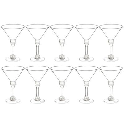 10 Pcs Margarita Glasses Cocktail Cup Espresso Martini Plastic Cups Goblets for Party Transparent