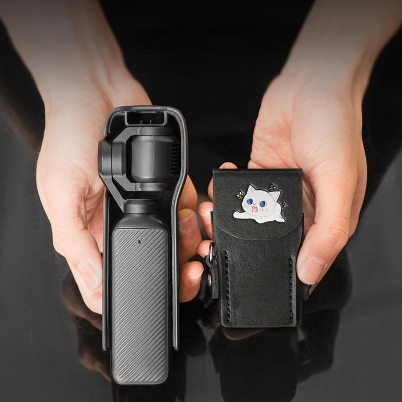PU Leather Protective Case for Pocket 3 Camera Protections Cover Secure Lanyard Included