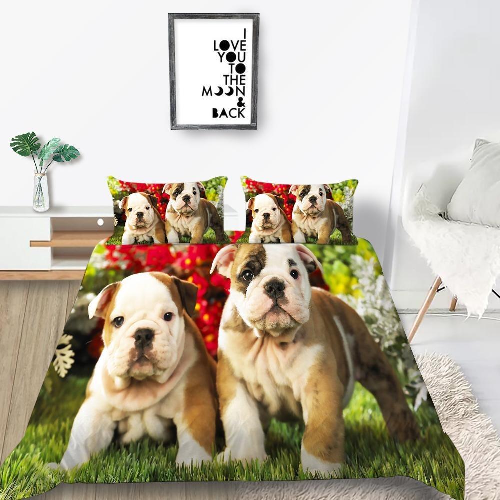 New Fashion Down Duvet Cover Dog Bedding Pet Pattern Bedding Set Men's and Women's Single Double Bed Queen King Size Gift