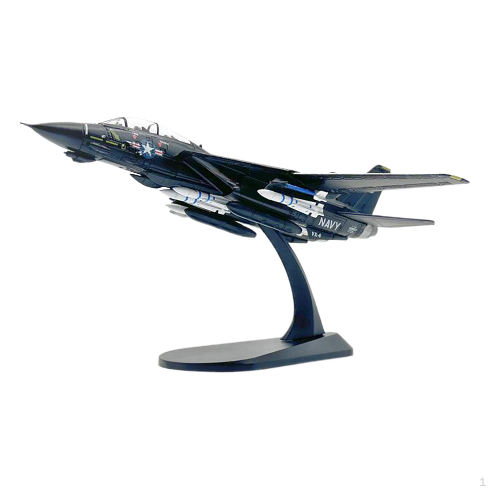 Alloy 1/100 F14A Fighter Airplane Diecast Model Retro Plane Ornament Souvenir with Base for
