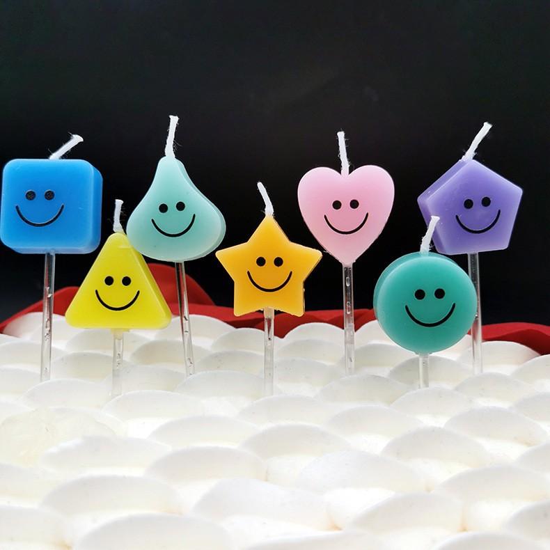Personalized Smile Birthday Cake Decoration Candle Atmosphere Children Creative Smile Face Pattern Birthday Candle
