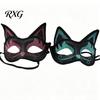 Eye Catching Prom Mask Cat Half Face Mask, Halloween Glitter Venetian Masquerade Flexible Rhinestone Ear for Party Costume Cosplay Lightweight