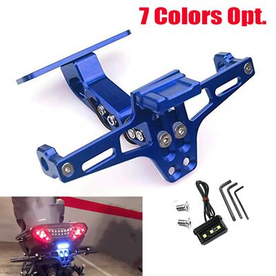 For Suzuki GSF 250 400 1200 1250 600 600S 650 650S 650N BANDIT Universal Motorcycle Rear License Plate Mount Holder LED Light
