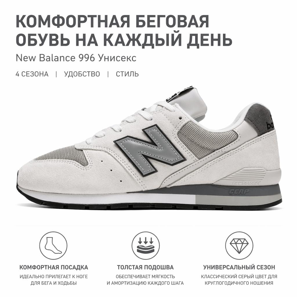 New Balance 996 Comfortable Fitting Running Shoes Unisex Sneaker Gray U99688A